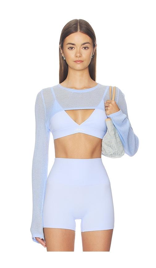 astoria longsleeve shrug in baby blue. - size m (also in xs)