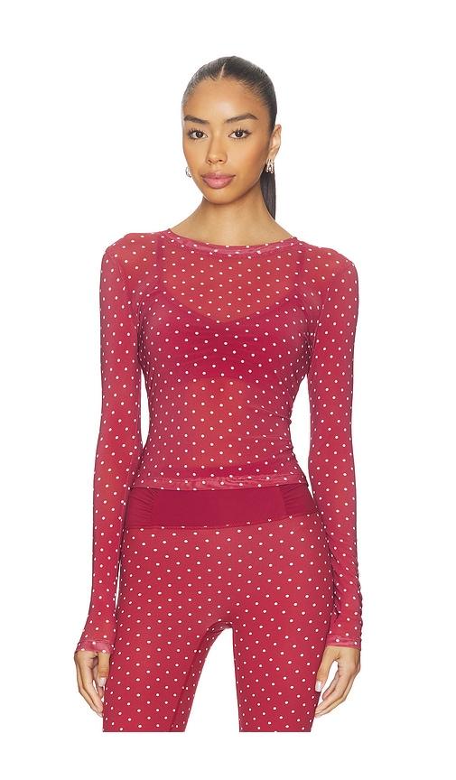 astoria mesh top in wine. - size xl (also in xs)