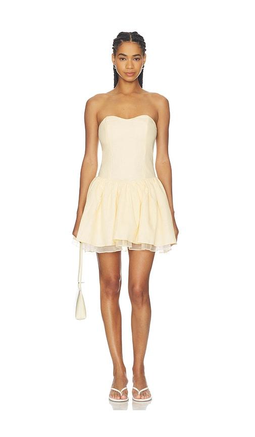 astr the label bijou dress in yellow. - size l (also in xs, s, m, xl)