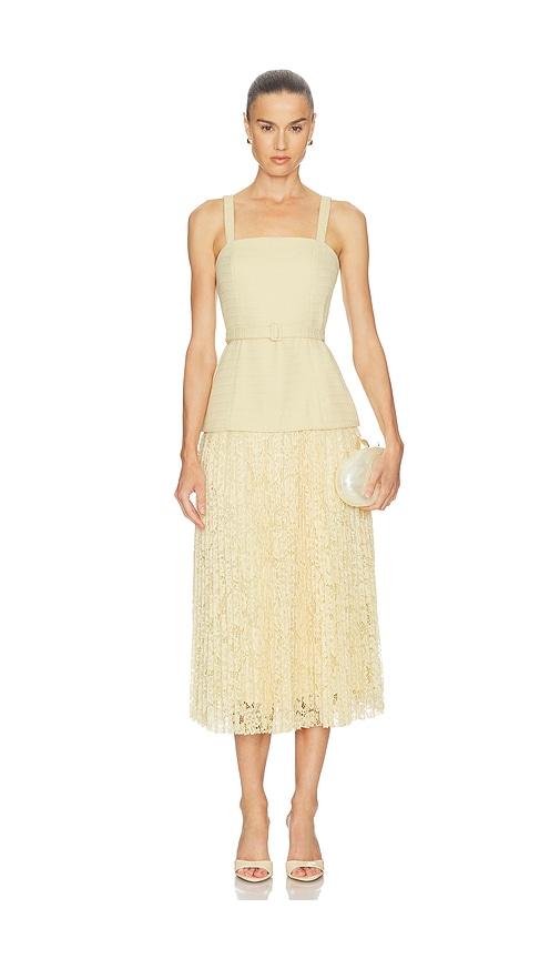 astr the label caitlin dress in lemon. - size l (also in m, s, xs)