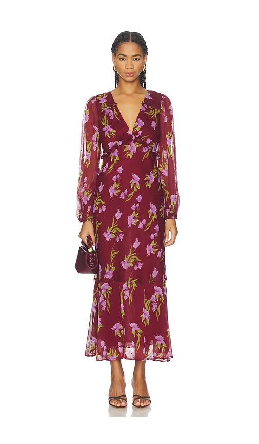 astr the label calantha dress in wine. - size s (also in xs)