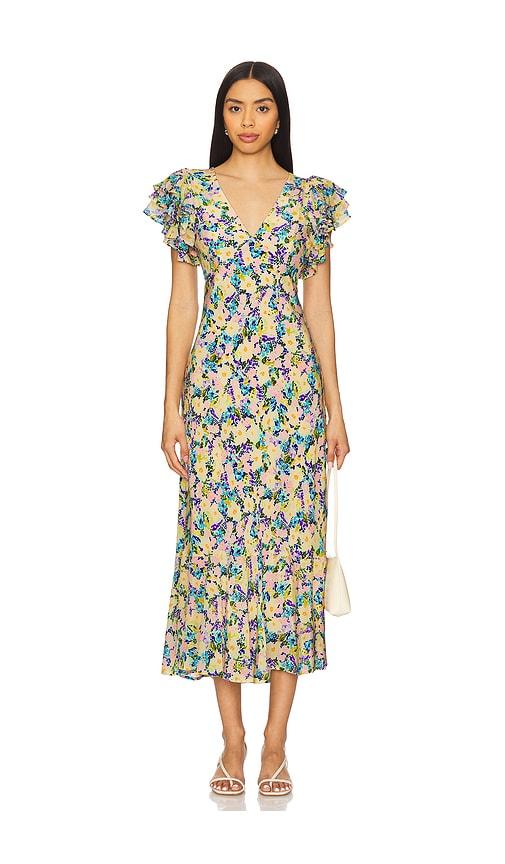 astr the label celestine dress in yellow. - size s (also in xs)