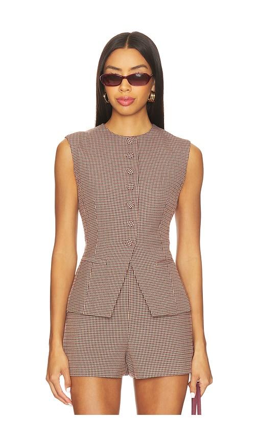 astr the label gisselle vest in brown. - size l (also in m, s, xl, xs)