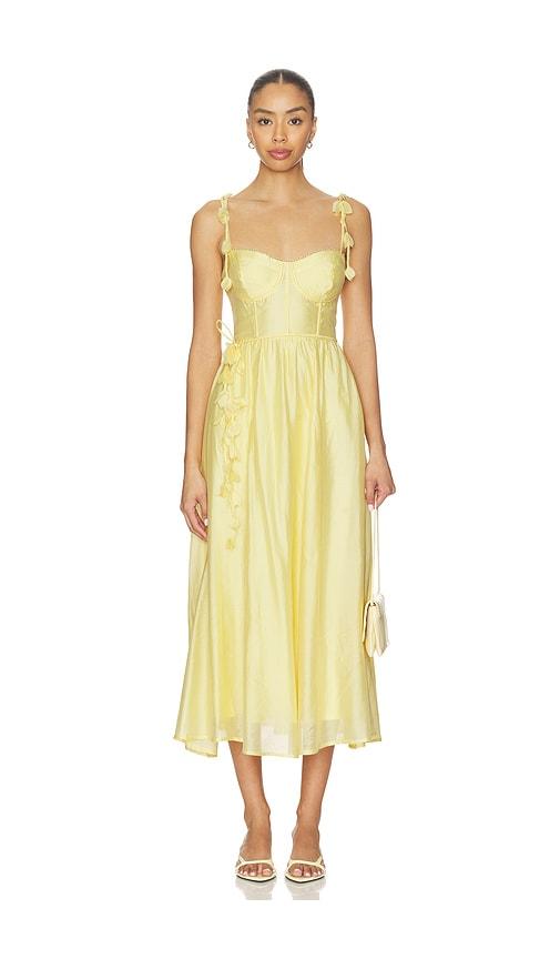 astr the label halcyon dress in yellow. - size s (also in xs)