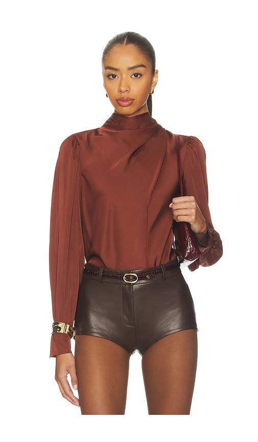 astr the label ivonne top in brown. - size m (also in s, xs)