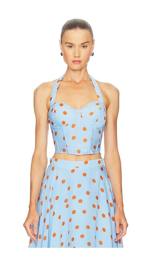 astr the label janie top in blue. - size l (also in m, s, xl)