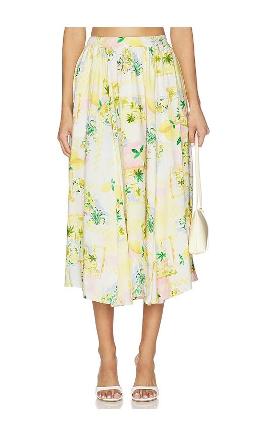 astr the label kaleigh skirt in lemon. - size l (also in m, s, xl, xs)
