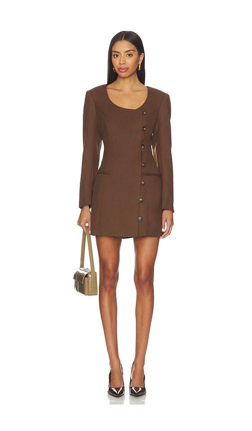 astr the label kassandre dress in brown. - size l (also in xs, s, m, xl)