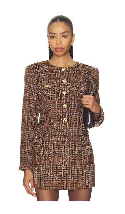 astr the label kyleigh jacket in brown. - size l (also in xs, s, m)