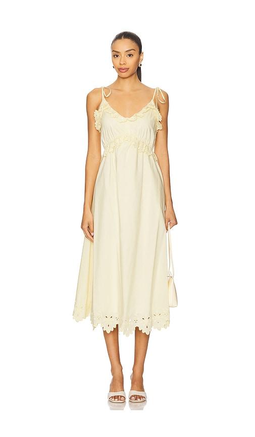astr the label lissette dress in lemon. - size l (also in s)
