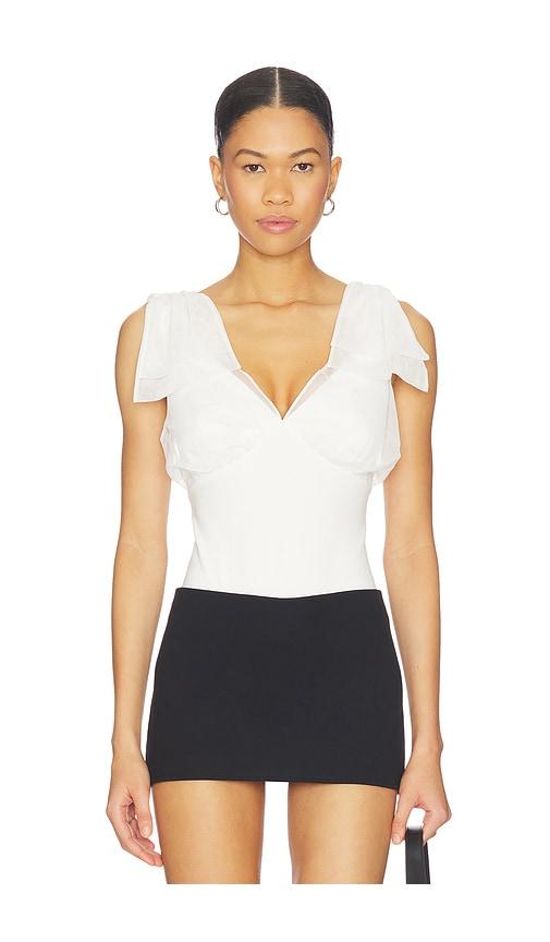 astr the label maelie bodysuit in white. - size l (also in xs, s, m)