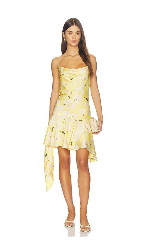 astr the label paloma dress in lemon. - size l (also in xs, m)