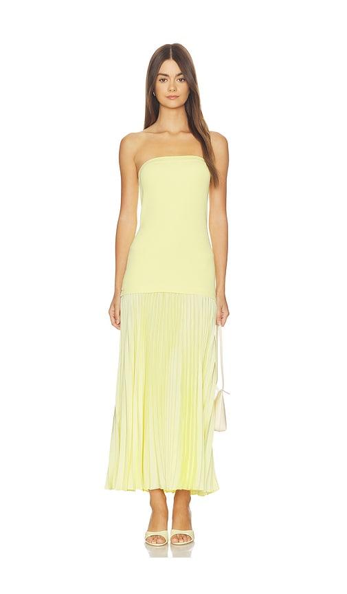 astr the label selune dress in yellow. - size l (also in xs, s, xl)