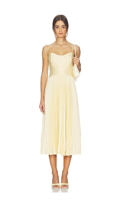 astr the label shionagh dress in lemon. - size l (also in m)