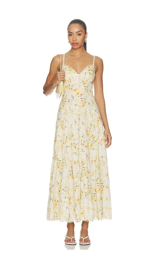 astr the label tazia dress in yellow. - size l (also in xs, s, m)