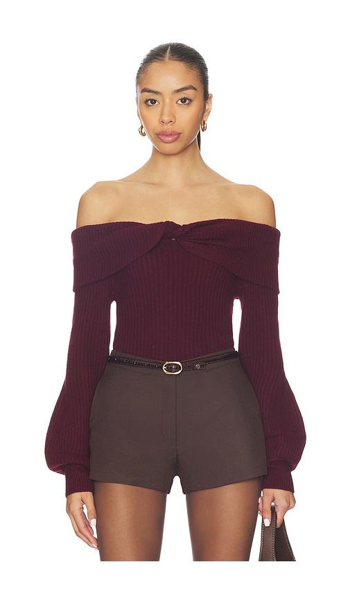 astr the label tilde sweater in wine. - size l (also in xs, s, m)