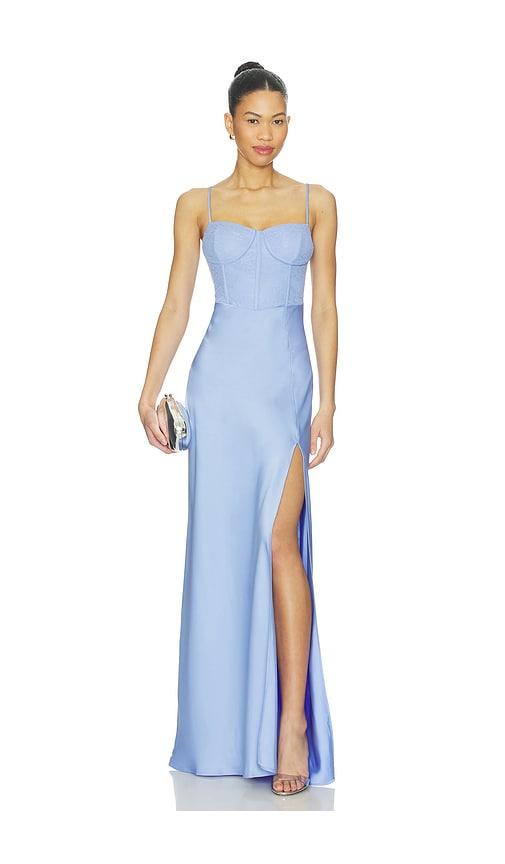 astr the label x revolve zinnia gown in baby blue. - size l (also in m, s, xl, xs)
