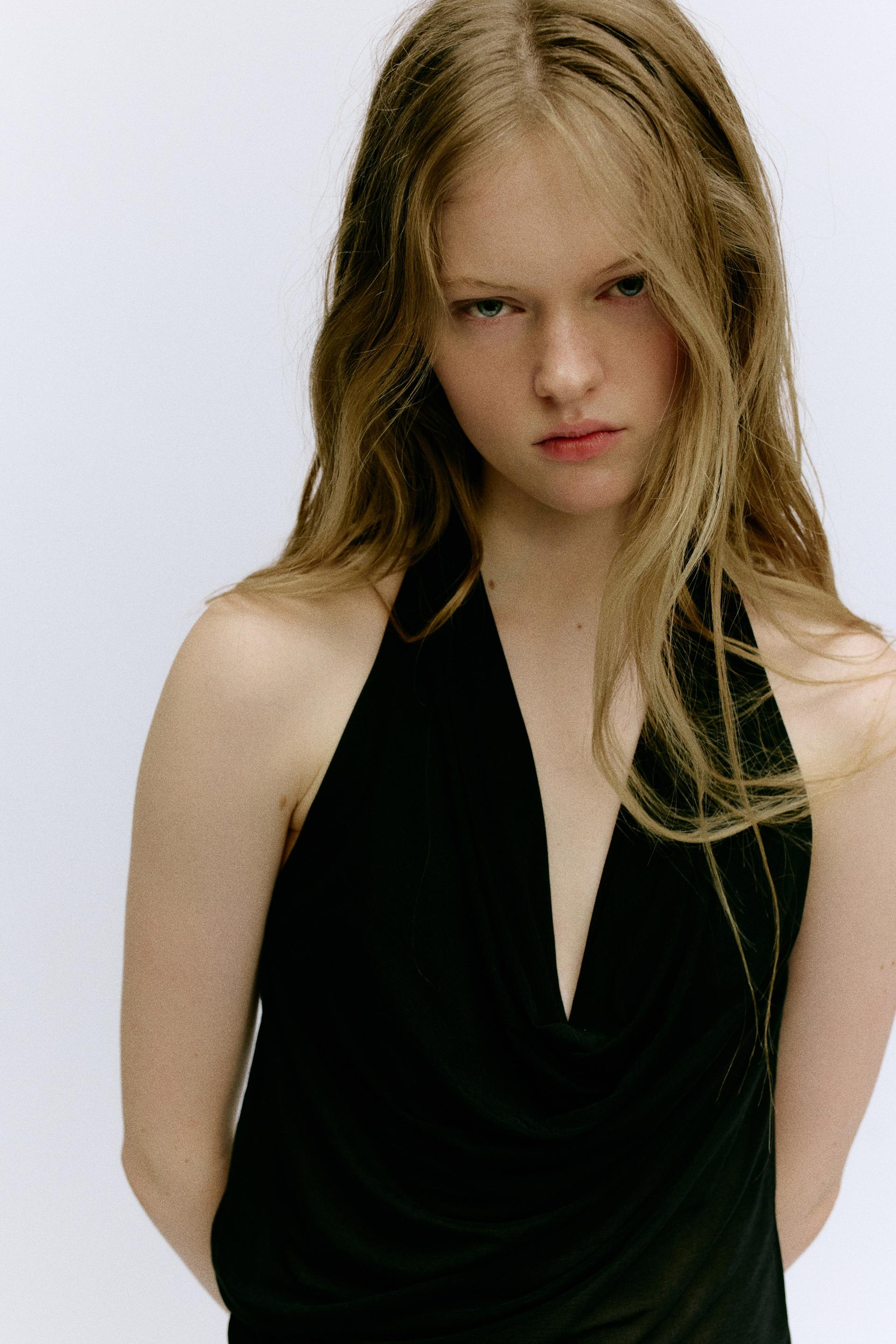 asymmetric halterneck top