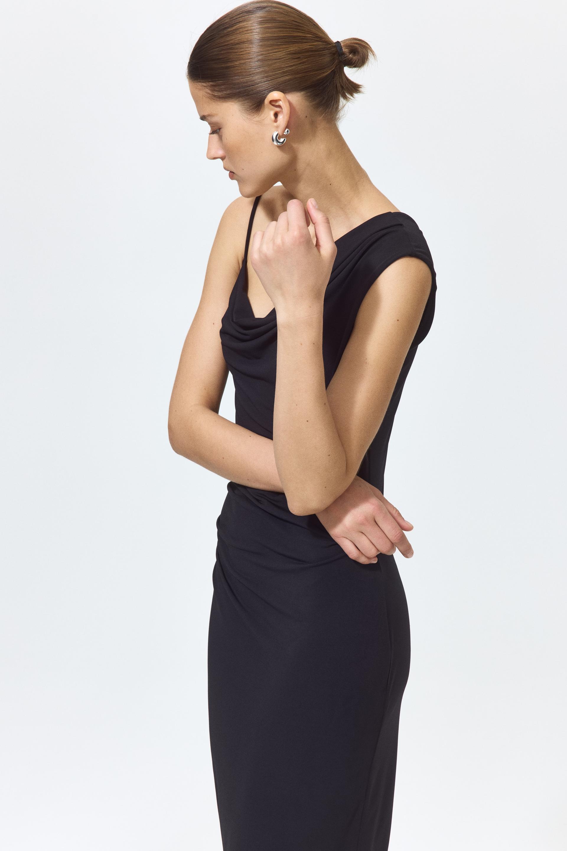 asymmetric jersey dress