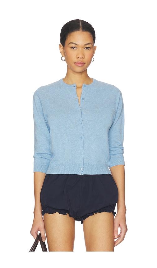 autumn cashmere baby cardigan in blue. - size m (also in s)