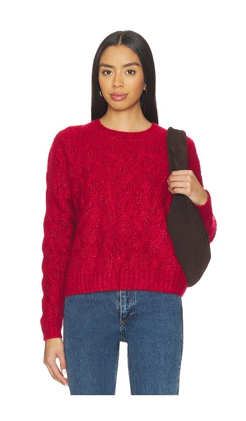 autumn cashmere cable crew sweater in red. - size s (also in xs)
