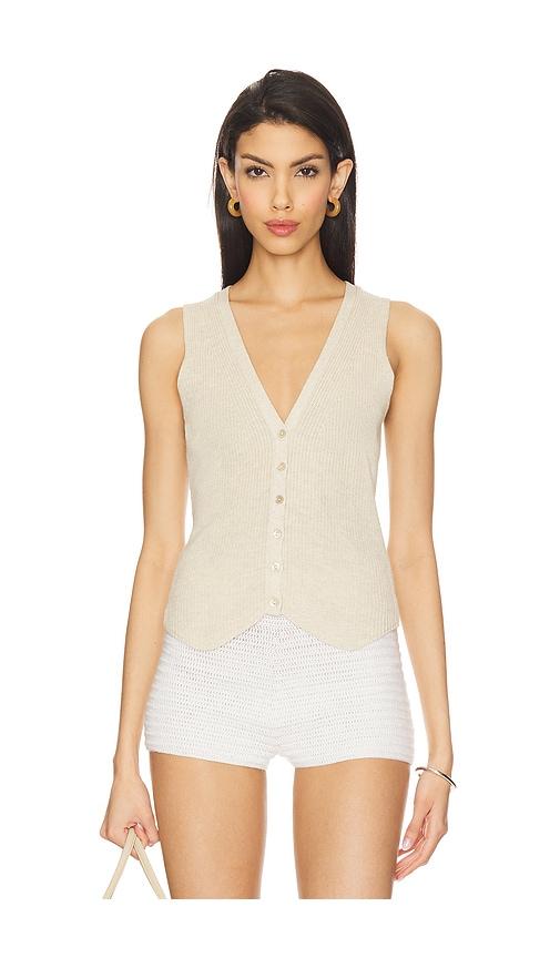 autumn cashmere shaker vest in neutral. - size l (also in xs, s, m, xl)