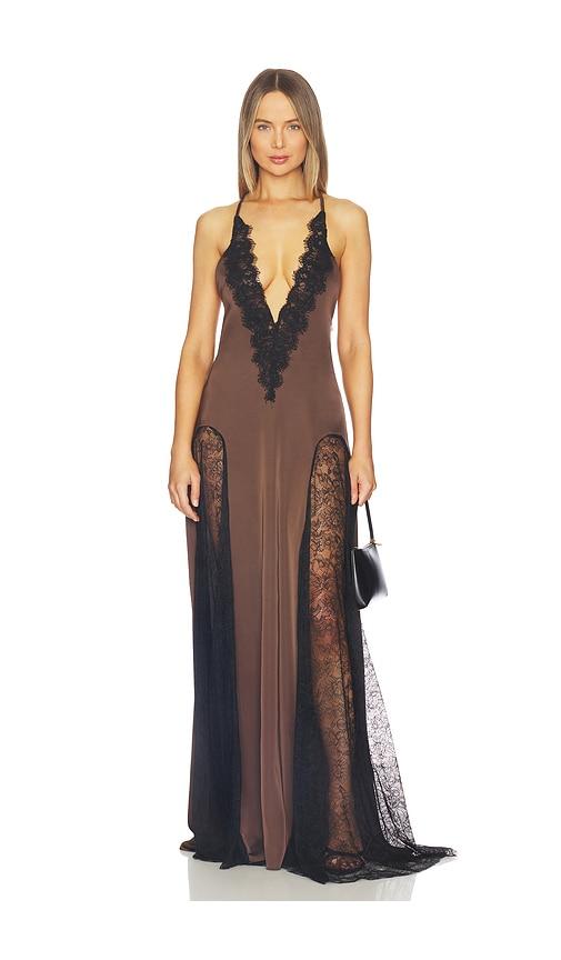 awave studio lace maxi dress in brown. - size 36/4 (also in 40/8)