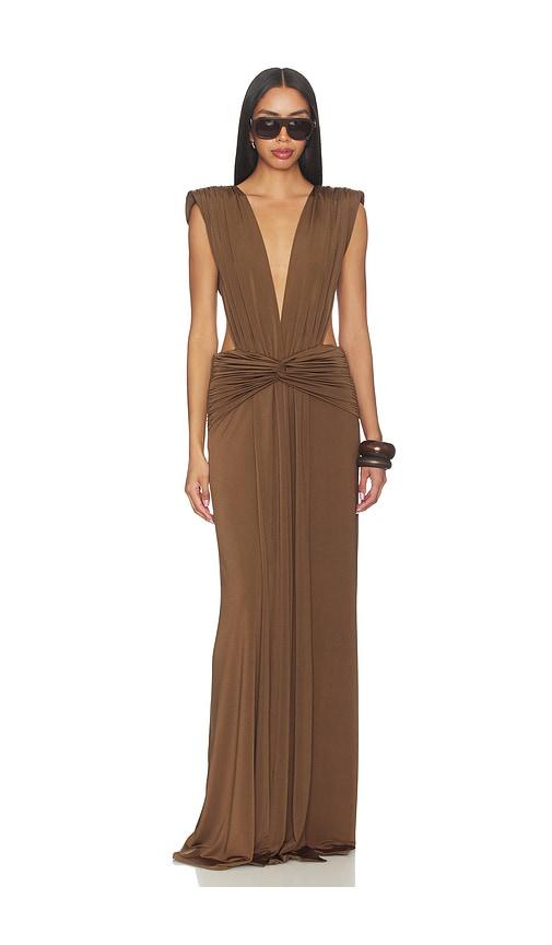 awave studio maxi dress in brown. - size 34/2 (also in 40/8)