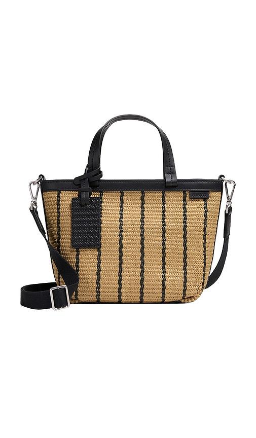 away mini riviera straw tote in tan.