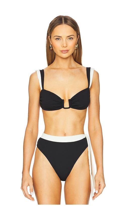 away that day cannes bikini top in black. - size l (also in s, xs, xl)