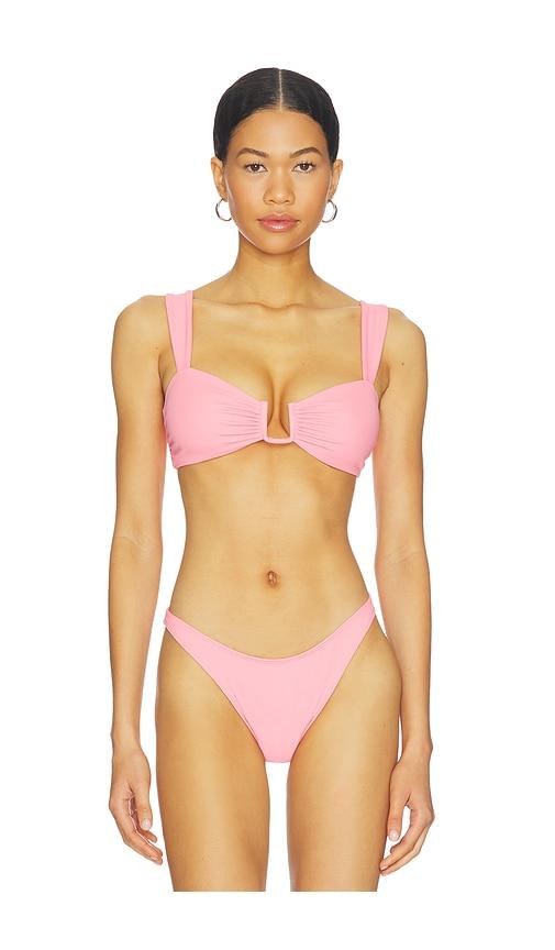 away that day cannes bikini top in pink. - size m (also in xs)