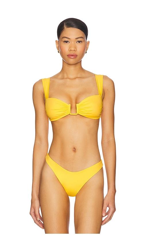 away that day cannes bikini top in yellow. - size l (also in xs, xxl)
