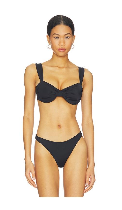 away that day isla del sol bikini top in black. - size m (also in xs, s)