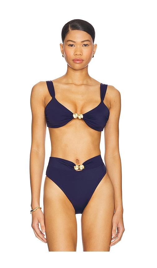 away that day isola bella bikini top in navy. - size l (also in xs, s, xl)