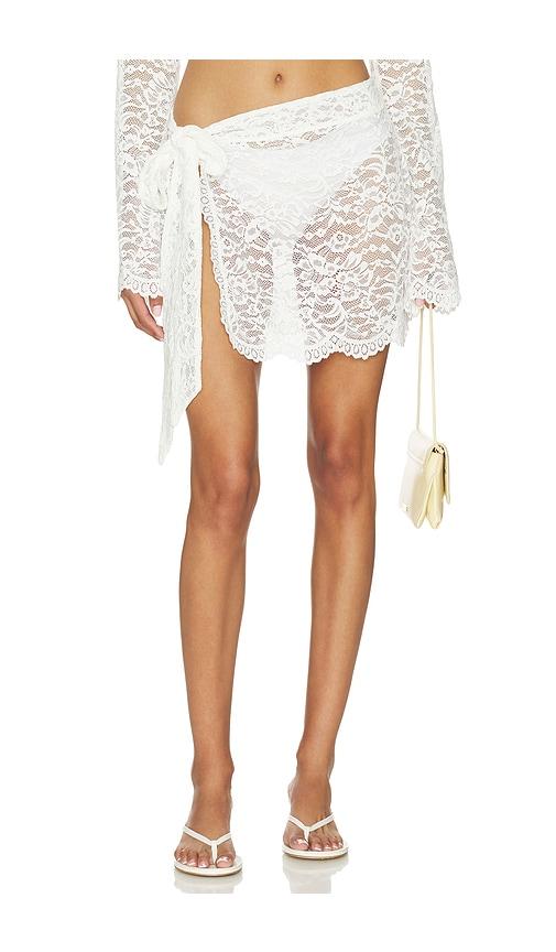 away that day x gigi & olive flores lace skirt in white. - size m (also in s, xs)