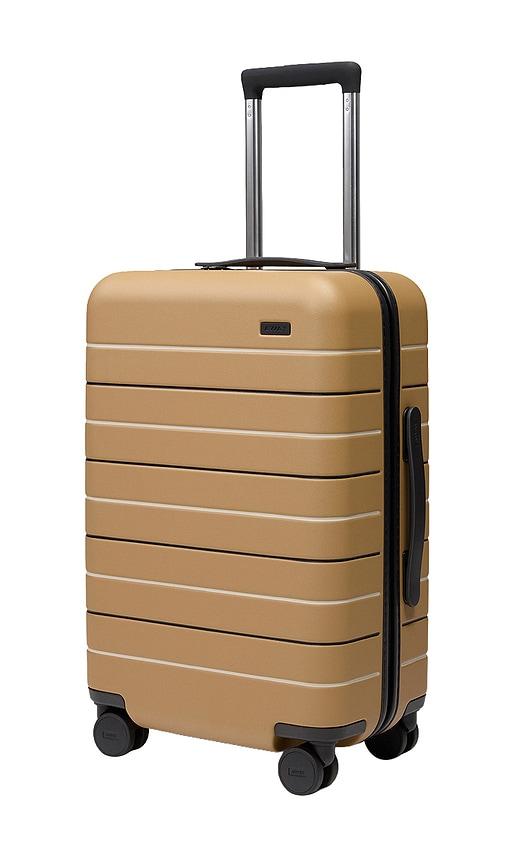 away the carry-on suitcase in tan.