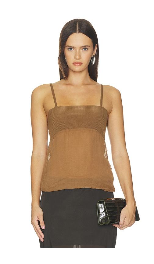 aya muse aven top in brown. - size l (also in xs, s, m)