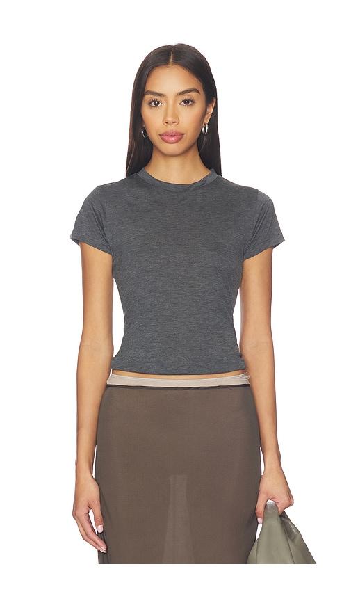 aya muse baby tee in grey. - size m (also in s)