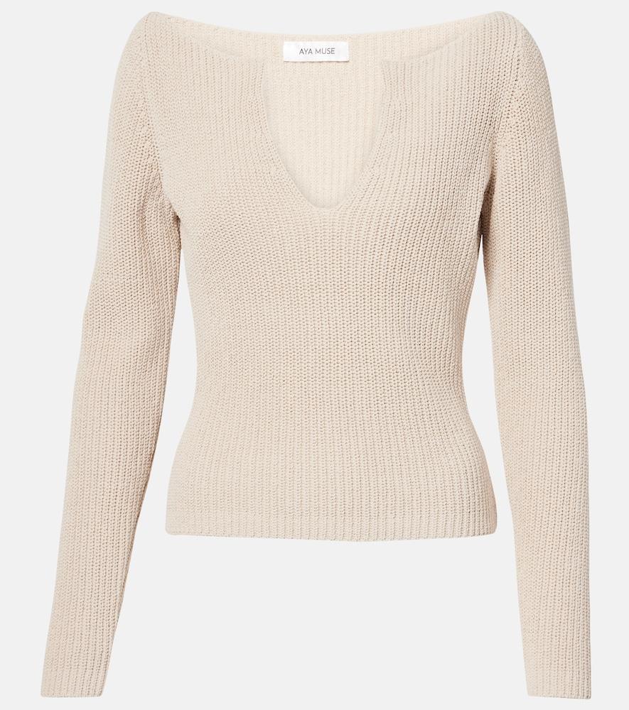 aya muse caeli cotton-blend top