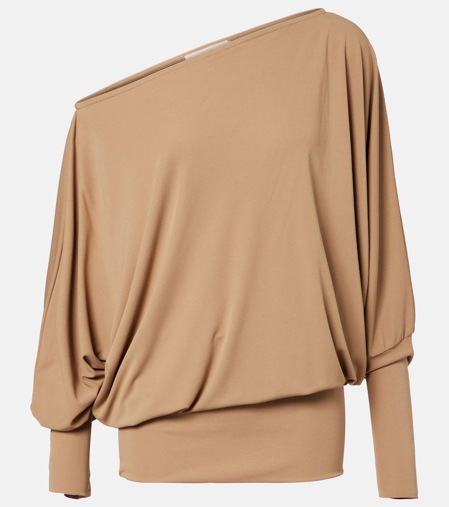 aya muse cely asymmetric draped minidress