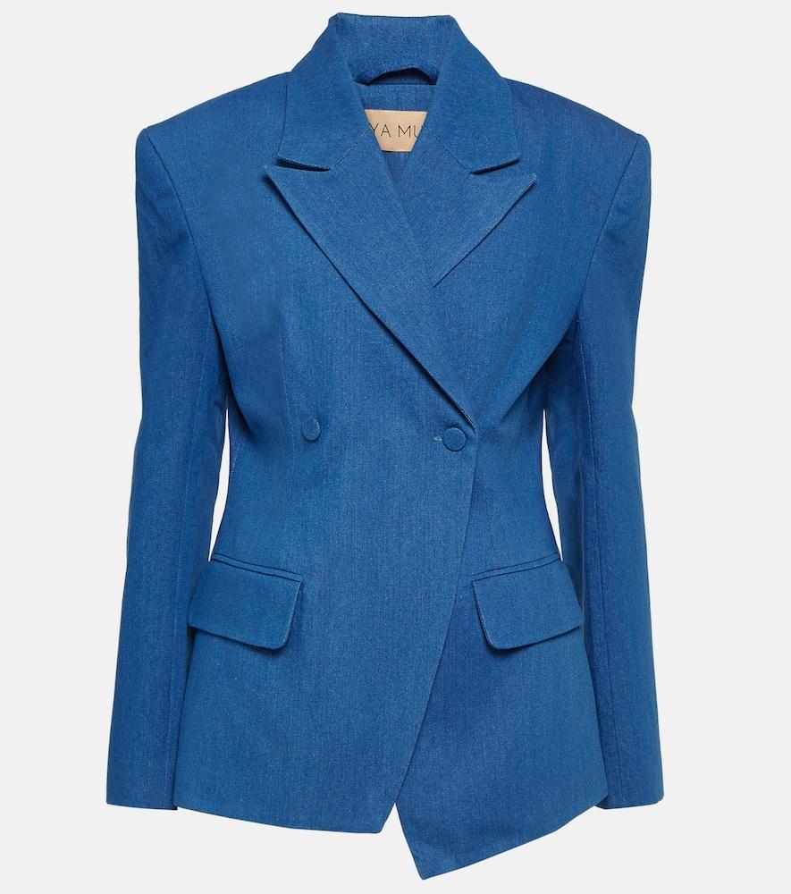 aya muse cosa denim blazer