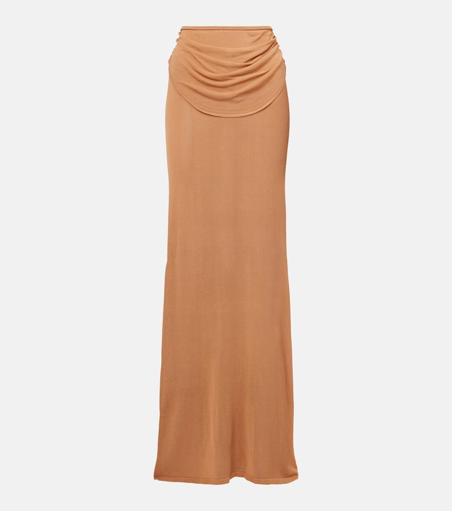 aya muse draped semi-sheer maxi skirt