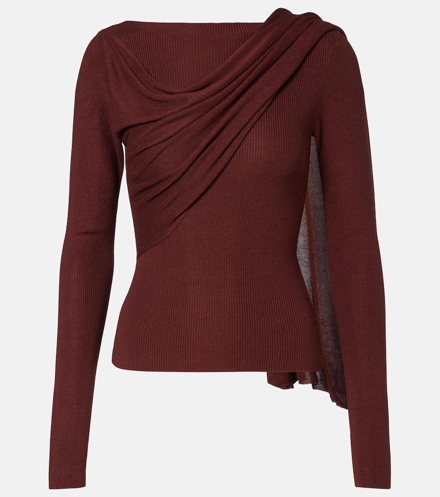 aya muse draped silk-blend top