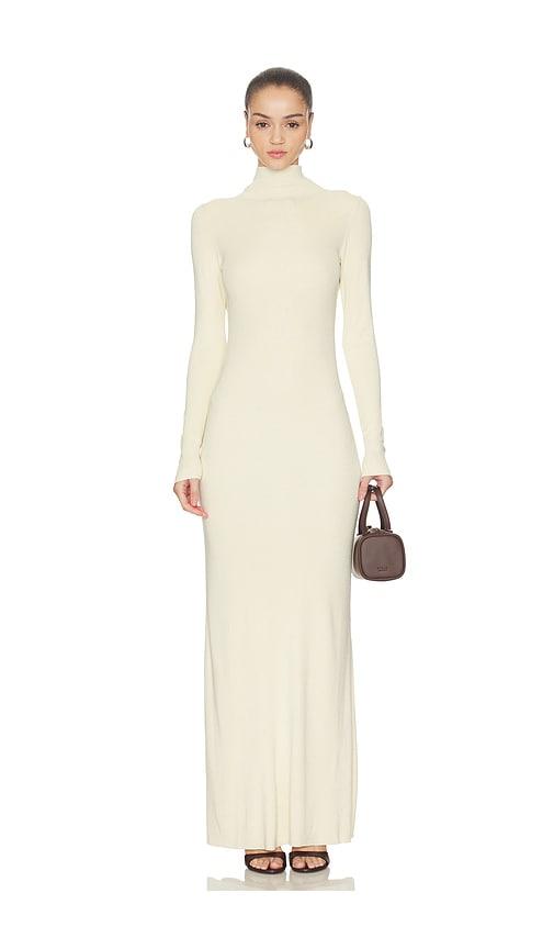 aya muse elowen maxi dress in cream. - size s (also in xxs, xs)