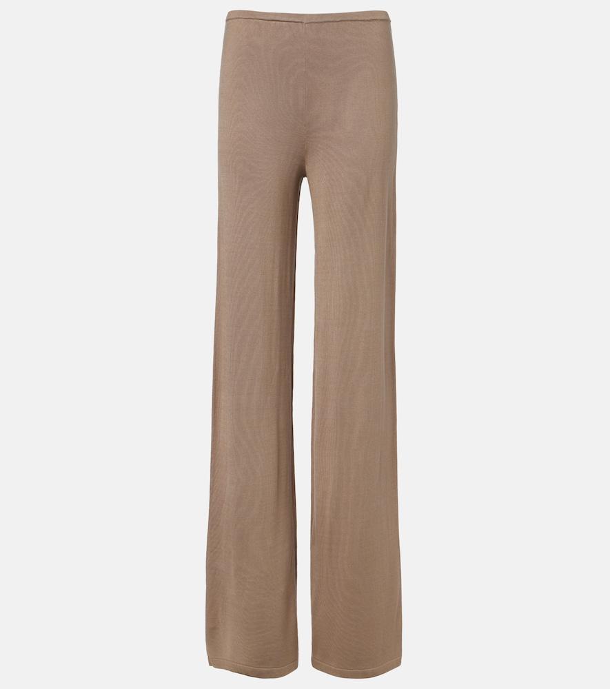 aya muse esme silk-blend straight pants