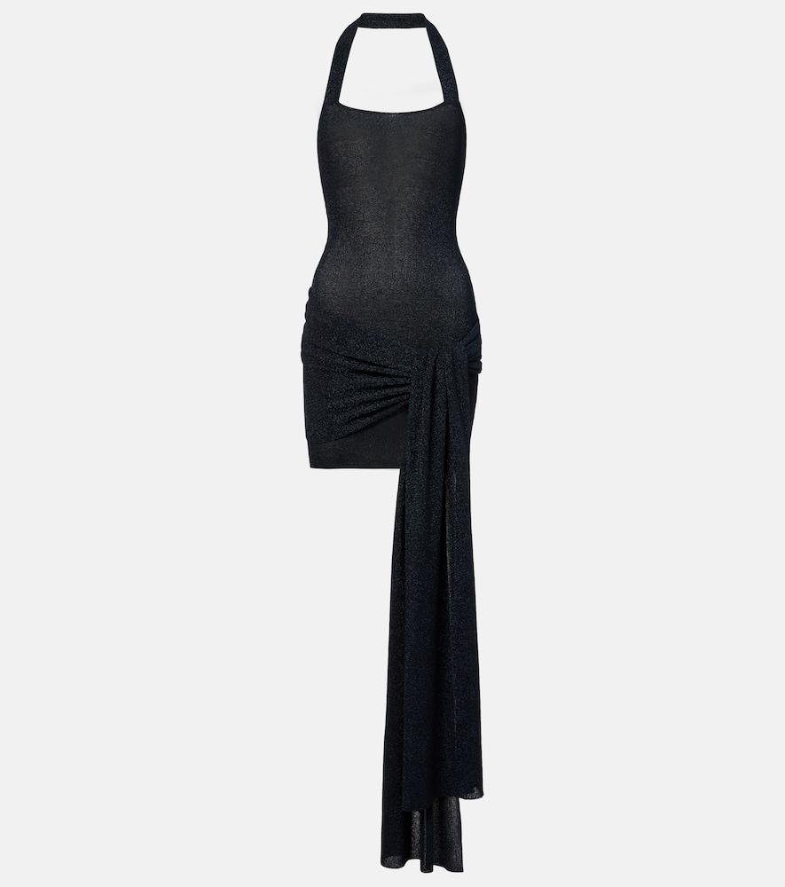 aya muse gathered lamé minidress