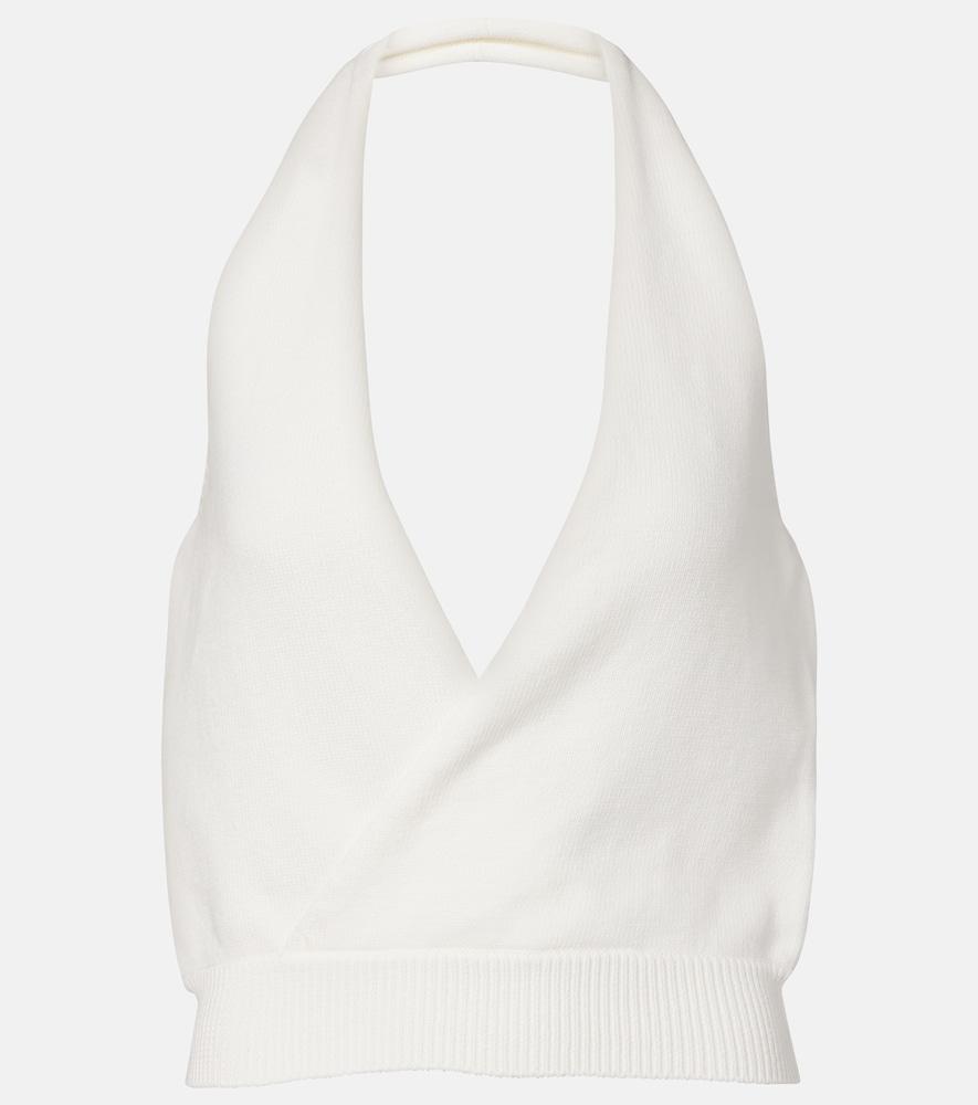 aya muse halterneck cotton-blend top