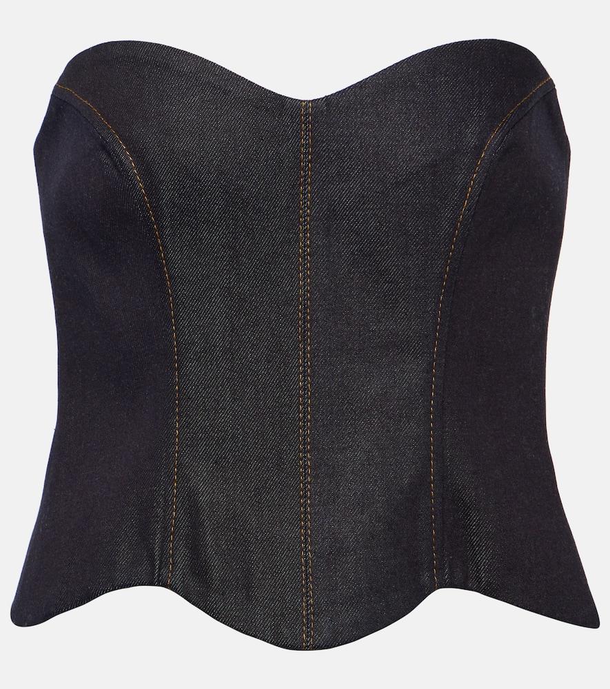 aya muse hyn denim bustier top