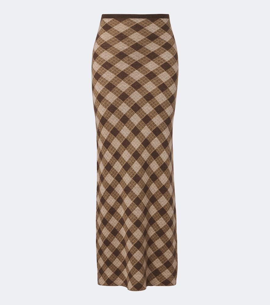 aya muse kae plaid maxi skirt