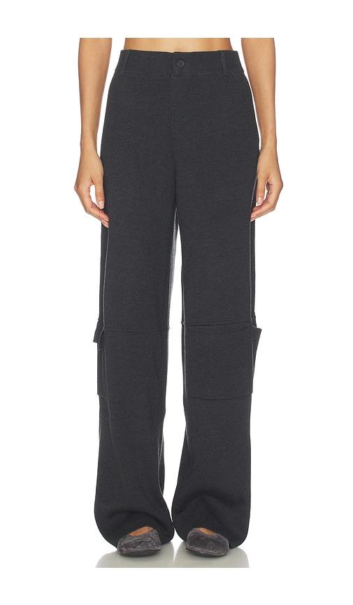 aya muse knit cargo pants in charcoal. - size l (also in m, s, xs)